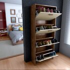 Sapateira Organizador 4 Gavetas 150x65cm Lunna Canela/off Whi