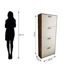 Sapateira Organizador 4 Gavetas 150x65cm Lunna Canela/off Whi