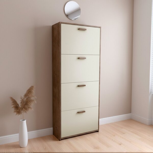 Sapateira Organizador 4 Gavetas 150x65cm Lunna Canela/off Whi