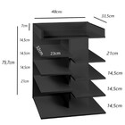 Sapateira Organizador Preto Até 10 Pares Móvel De Madeira