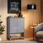 Sapateira Organizadora 2 Portas Hall Flow Cinza Com Freijó -