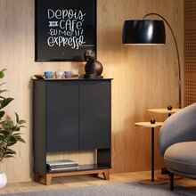 Sapateira Organizadora 2 Portas Hall Flow Preto - Rede Móveis