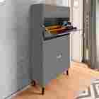 Sapateira Organizadora 3 Portas 1 Gaveta Italia Cinza Com Nat