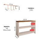 Sapateira Organizadora Pequena Prateleira Off White/freijó E