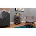 Sapateira Padova Madeira E Preta 79 Cm