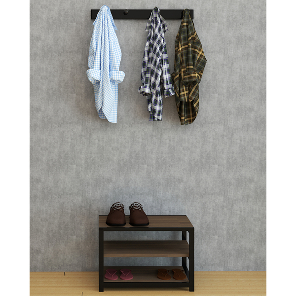 Sapateira Para Entrada Em Aço E Madeira Imbúia Ibirá