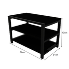 Sapateira Para Entrada Em Aço E Madeira Preto