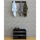 Sapateira Para Entrada Em Aço E Madeira Preto