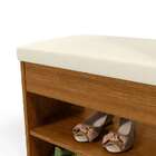 Sapateira Para Hall De Entrada Com Banco Cumaru Off White Hal