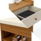 Sapateira Para Hall De Entrada Com Banco Cumaru Off White Hal