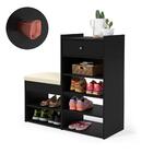 Sapateira Para Hall De Entrada Com Banco Preto Hall Pratrimar