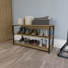 Sapateira Para Quarto Freijo/preto Fosco