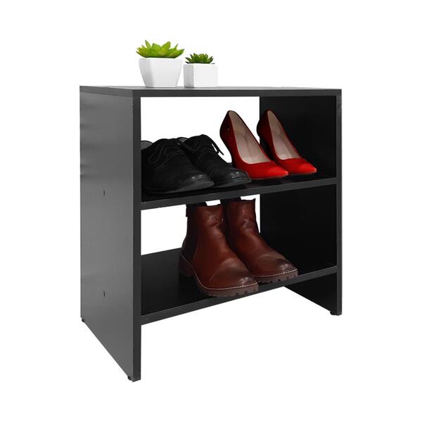Sapateira Pequena Preta Para Quarto Sala 50 X 40 X 25cm