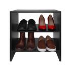 Sapateira Pequena Preta Para Quarto Sala 50 X 40 X 25cm