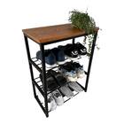 Sapateira Prateleira De Pé Decorativa Estilo Industrial Ferro