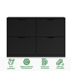 Sapateira Preta Horizontal Basculante Madeira 24 Pares Basil