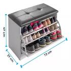 Sapateira Puff Bau Versatile Premium Luxo Até 12 Pares Branco