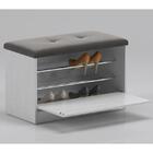 Sapateira Puff Cama Quarto Multifuncional Decoração Branco/ci