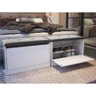 Sapateira Puff Cama Quarto Multifuncional Decoração Branco/ci