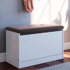 Sapateira Puff Cama Quarto Multifuncional Decoração Branco/ma