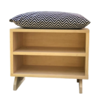 Sapateira Puff Chevron Preto E Branco