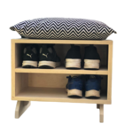 Sapateira Puff Chevron Preto E Branco