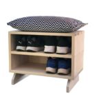 Sapateira Puff Chevron Preto E Branco