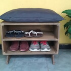 Sapateira Puff Cinza Chumbo