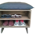 Sapateira Puff Cinza Chumbo