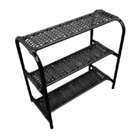 Sapateira Ratan Hawai 3 Prateleiras Preto