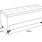 Sapateira Recamier Casal 140x50x45cm Corano Cinza