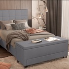 Sapateira Recamier Casal 140x50x45cm Corano Cinza