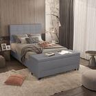 Sapateira Recamier Corano Solteiro 98x50x45 Cm - Cinza