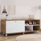 Sapateira Recamier Porta Basculante Com Rodízios Estilo Mel/b