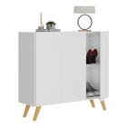 Sapateira Retrô 3 Portas Nina Multimóveis Mp6018 Branca/natur