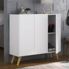 Sapateira Retrô 3 Portas Nina Multimóveis Mp6018 Branca/natur