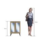 Sapateira Retrô Com 2 Portas E Espelho - Carvalho