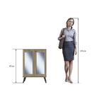 Sapateira Retrô Com 2 Portas E Espelho - Carvalho