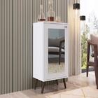 Sapateira Retrô Com Espelho, 1 Porta E 3 Prateleiras Branco