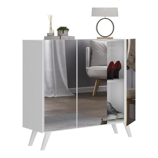 Sapateira Retrô Com Espelho 3 Portas Nina Multimóveis V6022