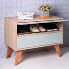 Sapateira Retrô Com Portas Vicenza Carvalho E Verde Menta 60