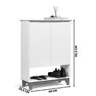 Sapateira Retrô Hall De Entrada Pés Em Madeira Flow  Off Whit