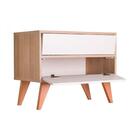 Sapateira Retrô Vicenza Carvalho E Branco 72 X 40cm