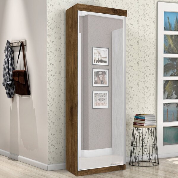 Sapateira/roupeiro Com Espelho 1 Porta Thor  Jequitibá