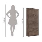 Sapateira Safira 4 Portas Basculante Quarta Divisão Chocolate