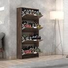 Sapateira Safira 4 Portas Basculante Quarta Divisão Chocolate