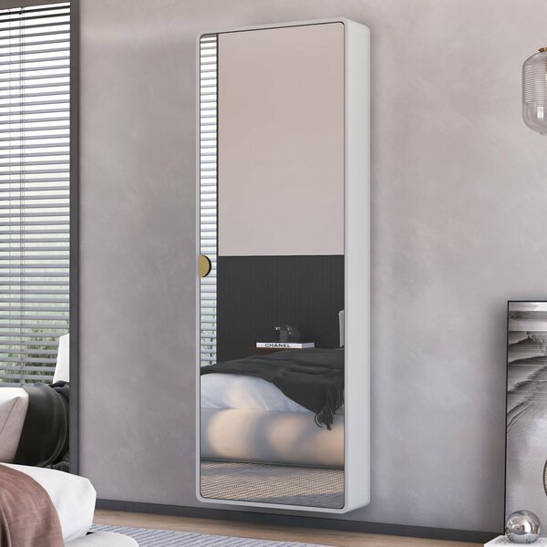 Sapateira Suspensa Com Espelho Luna Espresso Móveis Branco