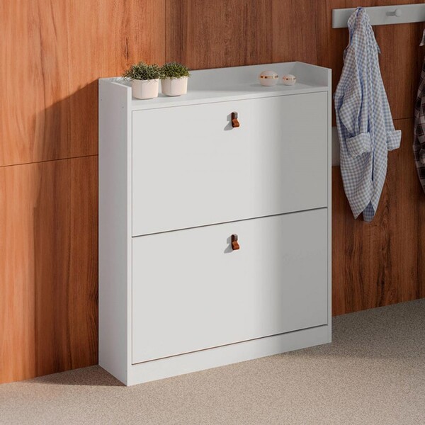 Sapateira Versa Home 2 Gavetas Basculante Branco - Telasul