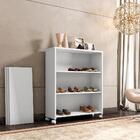 Sapateira Vertical Panamá Multiuso Branco Com Rodízio