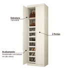 Sapateira Virtual 2 Portas E 8 Gavetas Robel - Rovere
